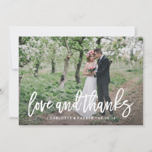 De Agradecimiento Boda cepillado - Tarjeta fotográfica