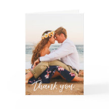 Boda con letras a mano moderna Gracias tarjeta