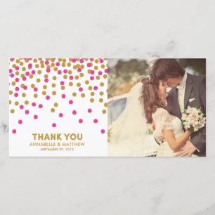 De Agradecimiento Boda Confetti - Tarjeta fotográfica