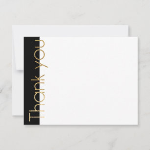 De Agradecimiento Boda/Ducha Gracias Tarjeta Elegante Oro y Negro