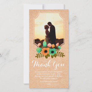 De Agradecimiento Boda Floral Gracias Flores Tarjeta Fotográfica
