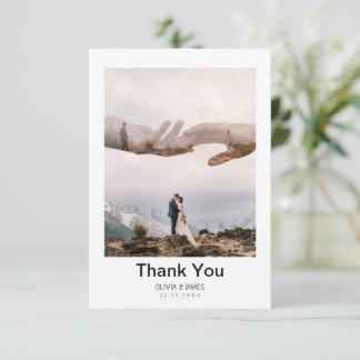 De Agradecimiento Boda fotográfico moderno simple Gracias Tarjeta W