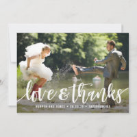 Boda Funky Script Gracias Tarjeta Fotográfica