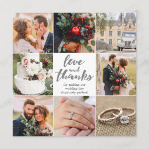 De Agradecimiento Boda   Gracias  8 fotos   Tarjeta fotográfica