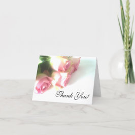De Agradecimiento Boda Gracias tarjeta con flores rosadas