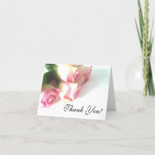 De Agradecimiento Boda Gracias tarjeta con flores rosadas