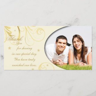 De Agradecimiento Boda Gracias Tarjeta Fotográfica Elegante Floral S