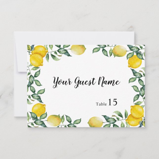 De Agradecimiento Boda Lemons que escribe personalizado tarjeta FLAT (Anverso)