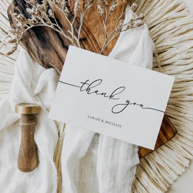 De Agradecimiento Boda moderno Gracias Tarjeta Minimalista (Subido por el creador)