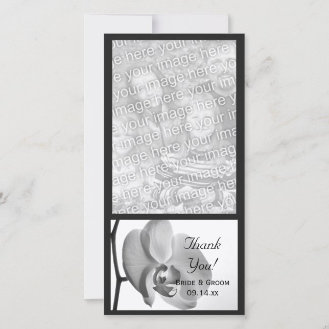 De Agradecimiento Boda Orquídea Blanca Gracias Tarjeta Fotográfica (Anverso)