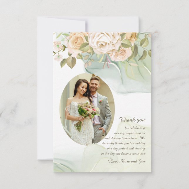 De Agradecimiento Boda Romance - Tarjeta fotográfica (Anverso)