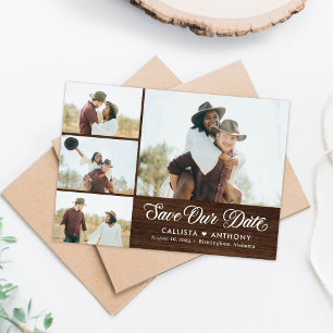 De Agradecimiento Boda Rústica Del Lado Del País Guardar La Tarjeta