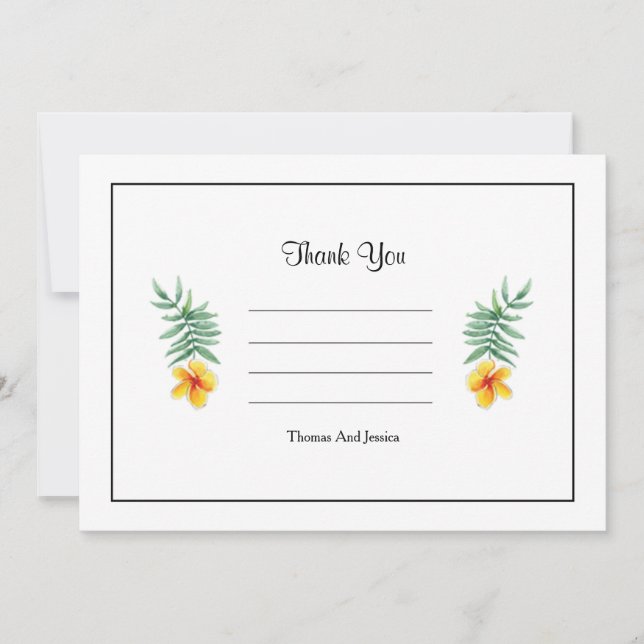 De Agradecimiento Boda simple Gracias tarjeta (Anverso)
