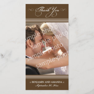 De Agradecimiento Boda simple Gracias Tarjeta fotográfica (chocolate