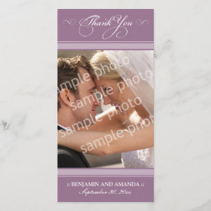 De Agradecimiento Boda simple Gracias Tarjeta Fotográfica (lavanda)