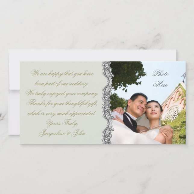 De Agradecimiento Boda ~ Tarjeta fotográfica (Anverso)