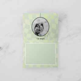 De Agradecimiento Boda Verde Retro Sage Gracias Tarjeta Disco