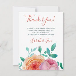 De Agradecimiento Bohemia Boda floral auta Gracias Tarjeta