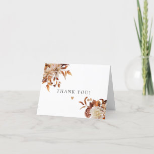 De Agradecimiento Bohemia Terracotta Fall Floral Gracias Tarjeta