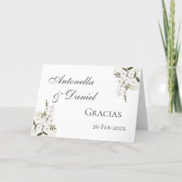 De Agradecimiento Boho Boda español Gracias tarjeta