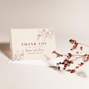 De Agradecimiento Boho Floral Boda Gracias Tarjeta