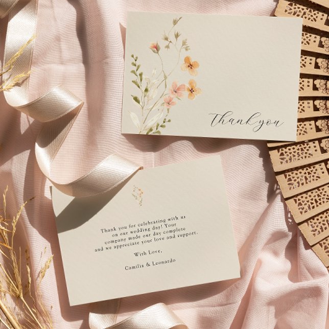 De Agradecimiento Boho Floral Boda Gracias Tarjeta (Subido por el creador)