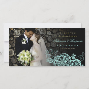 De Agradecimiento Boho Floral Paisley Boda Gracias Tarjeta Fotográfi