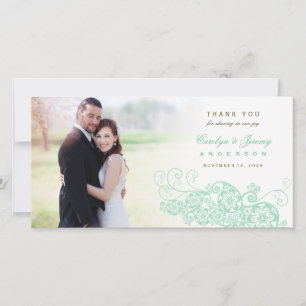 De Agradecimiento Boho Floral Paisley Boda Gracias Tarjeta Fotográfi