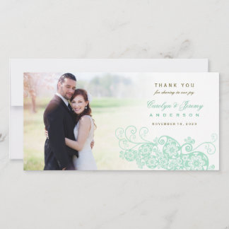 De Agradecimiento Boho Floral Paisley Boda Gracias Tarjeta Fotográfi
