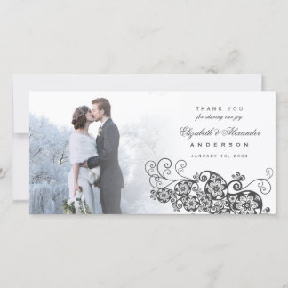 De Agradecimiento Boho Floral Paisley Boda Gracias Tarjeta Fotográfi