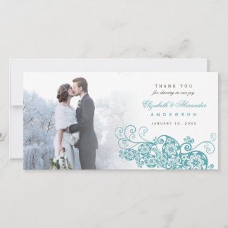 De Agradecimiento Boho Floral Paisley Boda Gracias Tarjeta Fotográfi