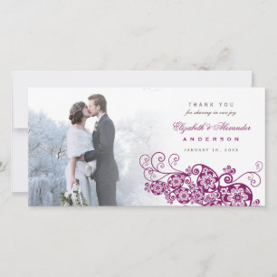 De Agradecimiento Boho Floral Paisley Boda Gracias Tarjeta Fotográfi
