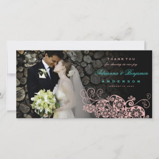 De Agradecimiento Boho Floral Paisley Boda Gracias Tarjeta Fotográfi