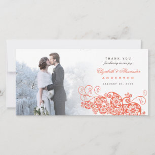 De Agradecimiento Boho Floral Paisley Boda Gracias Tarjeta Fotográfi