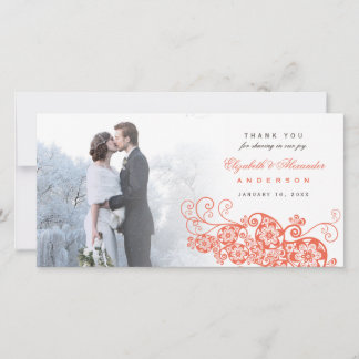 De Agradecimiento Boho Floral Paisley Boda Gracias Tarjeta Fotográfi