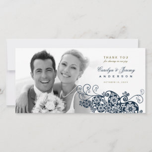 De Agradecimiento Boho Floral Paisley Boda Gracias Tarjeta Fotográfi
