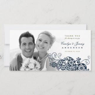 De Agradecimiento Boho Floral Paisley Boda Gracias Tarjeta Fotográfi