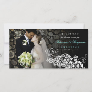 De Agradecimiento Boho Floral Paisley Boda Gracias Tarjeta Fotográfi