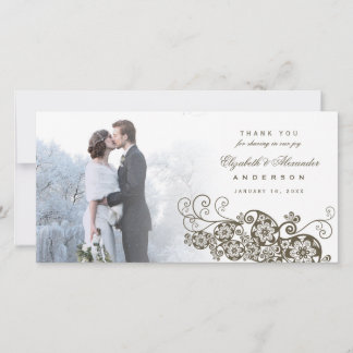 De Agradecimiento Boho Floral Paisley Boda Gracias Tarjeta Fotográfi