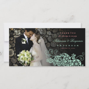 De Agradecimiento Boho Floral Paisley Boda Gracias Tarjeta Fotográfi