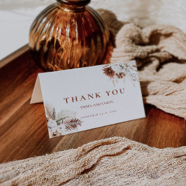 De Agradecimiento Boho Pampas Grass Boda Gracias Tarjeta