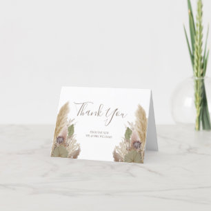 DE AGRADECIMIENTO BOHO PAMPAS GRASS WATERCOLOR GRACIAS TARJETA