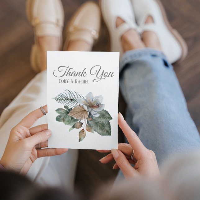 De Agradecimiento Bonito Boho Bouquet Boda Gracias Tarjeta Flat (These budget Boho Wedding Thank You cards are part of a larger collection available!)