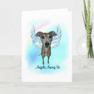 De Agradecimiento Brindle Greyhound Angel Dog Mascota Loss Tarjeta d