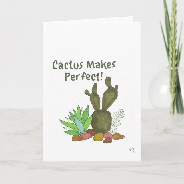 De Agradecimiento Cactus hace una tarjeta perfecta (Anverso)