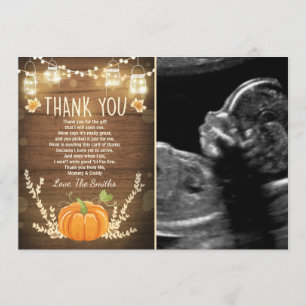 De Agradecimiento Calabaza gracias tarjeta Rustic Fall Baby ducha