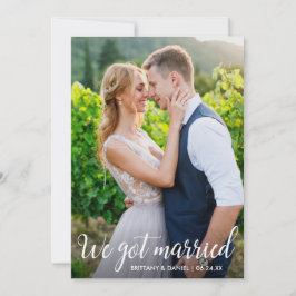 De Agradecimiento Caligrafía: Tarjeta fotográfica Boda casada