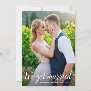De Agradecimiento Caligrafía: Tarjeta fotográfica Boda casada