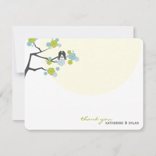 De Agradecimiento Cerezos en flor Amor Aves Boda Gracias Tarjeta