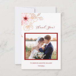 De Agradecimiento Cherry Blossom Photo Boda Gracias Tarjeta